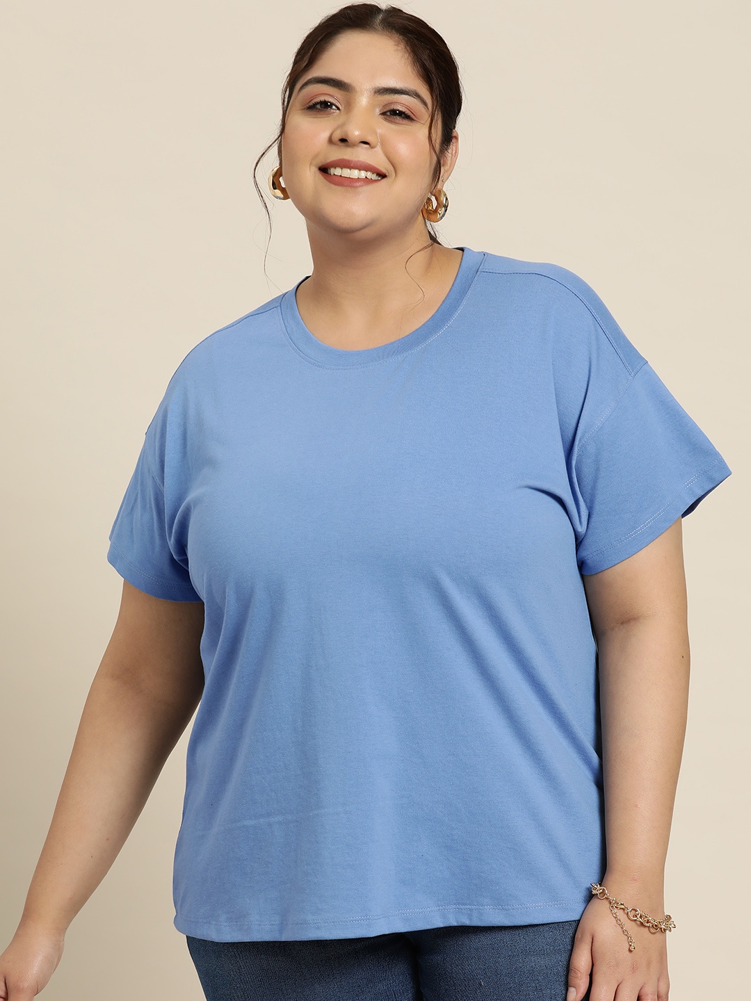 

Sztori Plus Size Regular Fit T-shirt, Blue