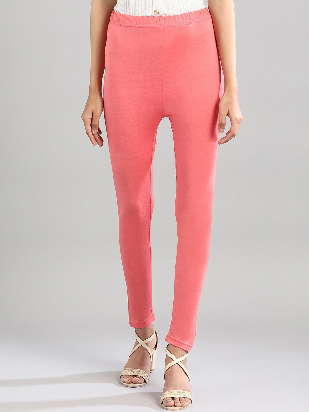 

AURELIA Women Ankle Length Cotton Lycra Leggings, Pink