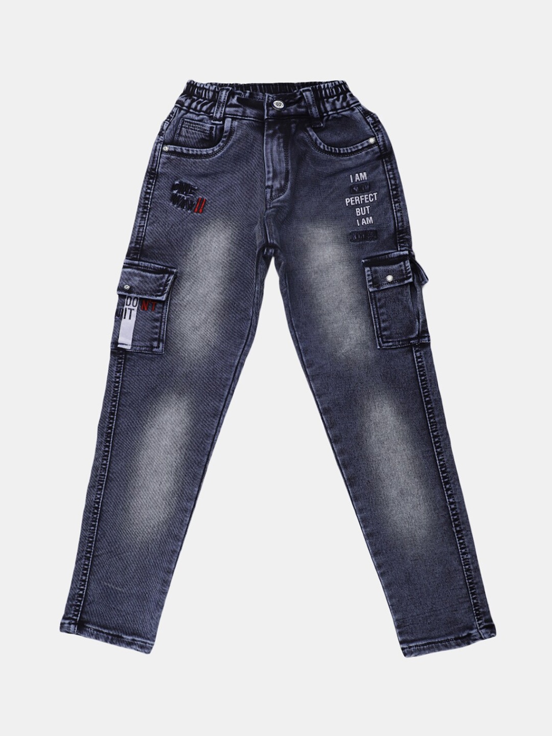 

V-Mart Boys Heavy Fade Mid-Rise Cotton Classic Jeans, Blue