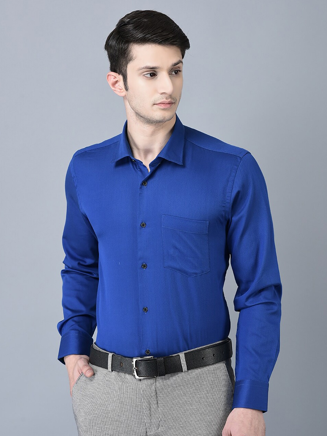 

CANOE Smart Fit Pure Cotton Formal Shirt, Blue