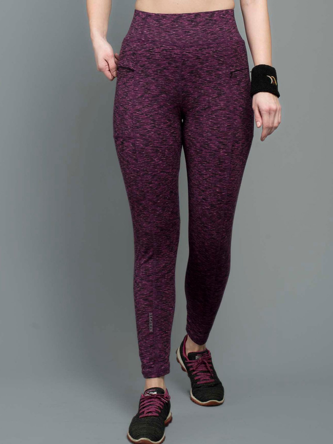 

Keepfit Quick-Dry Ankle Length Slim fit Leggings, Maroon