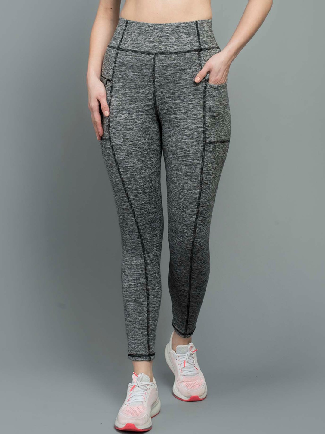 

Keepfit Women Regular Fit High-Rise Sweat-Wicking Tights, Grey melange