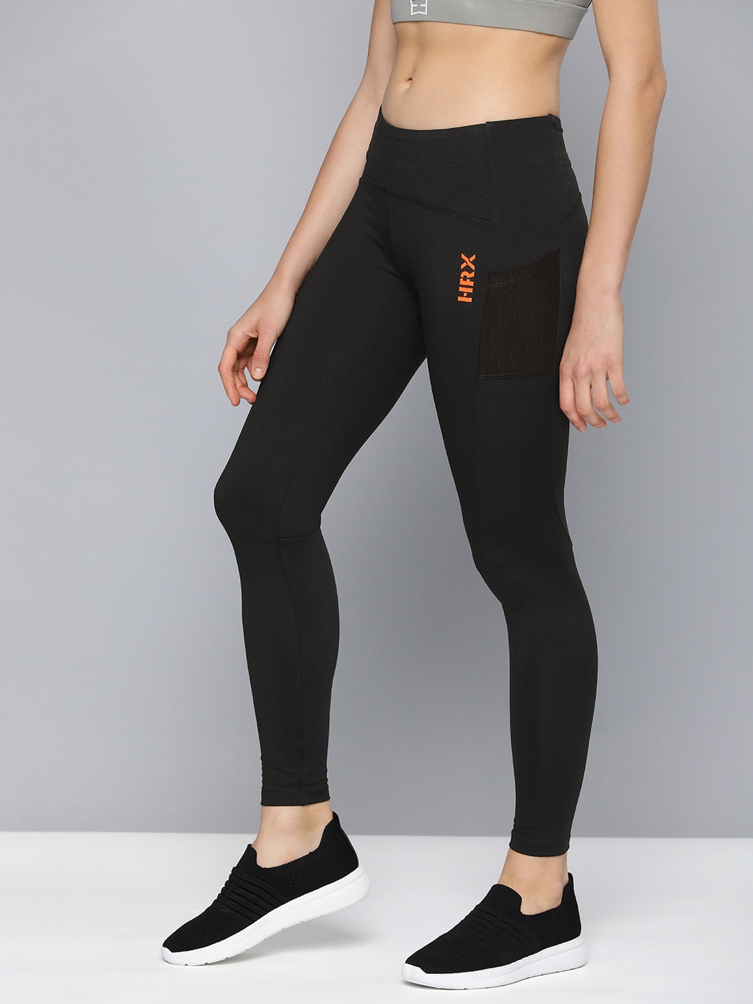 

HRX by Hrithik Roshan Rapid-Dry Skinny Fit Training Tights, Black