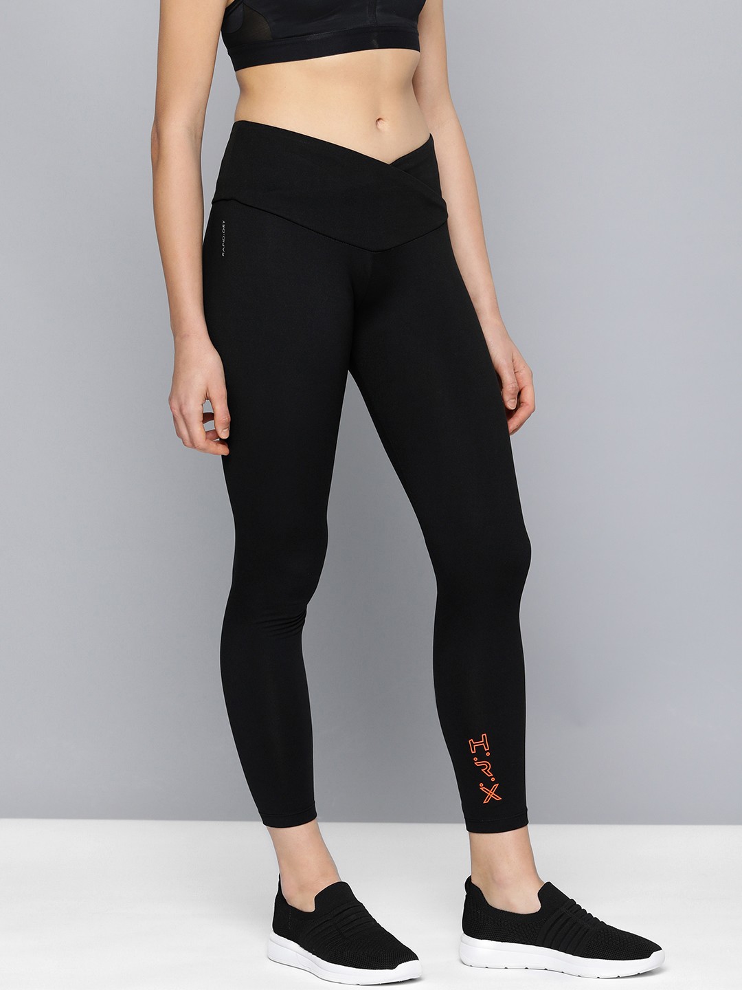 

HRX by Hrithik Roshan Rapid-Dry Skinny Fit Training Tights, Black