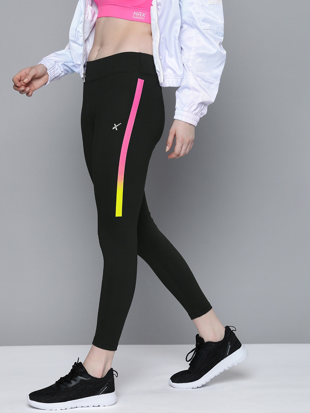 

HRX by Hrithik Roshan Women Solid Rapid-Dry Skinny Fit Training Tights, Black