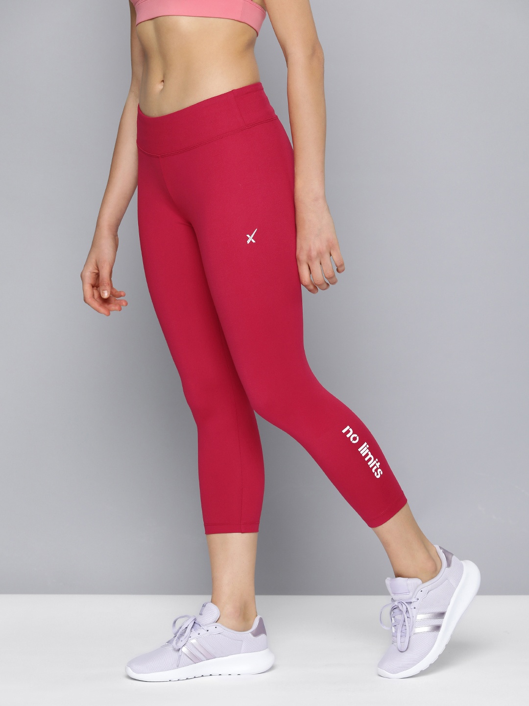 

HRX by Hrithik Roshan Rapid-Dry Skinny Fit Training Tights, Red