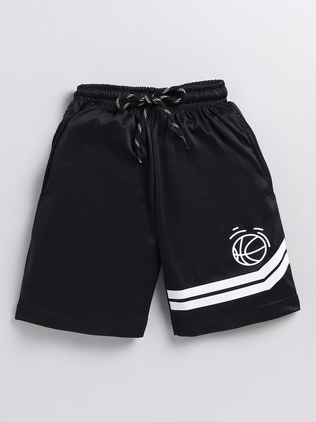 

Toonyport Boys Graphic Printed Mid Rise Shorts, Black