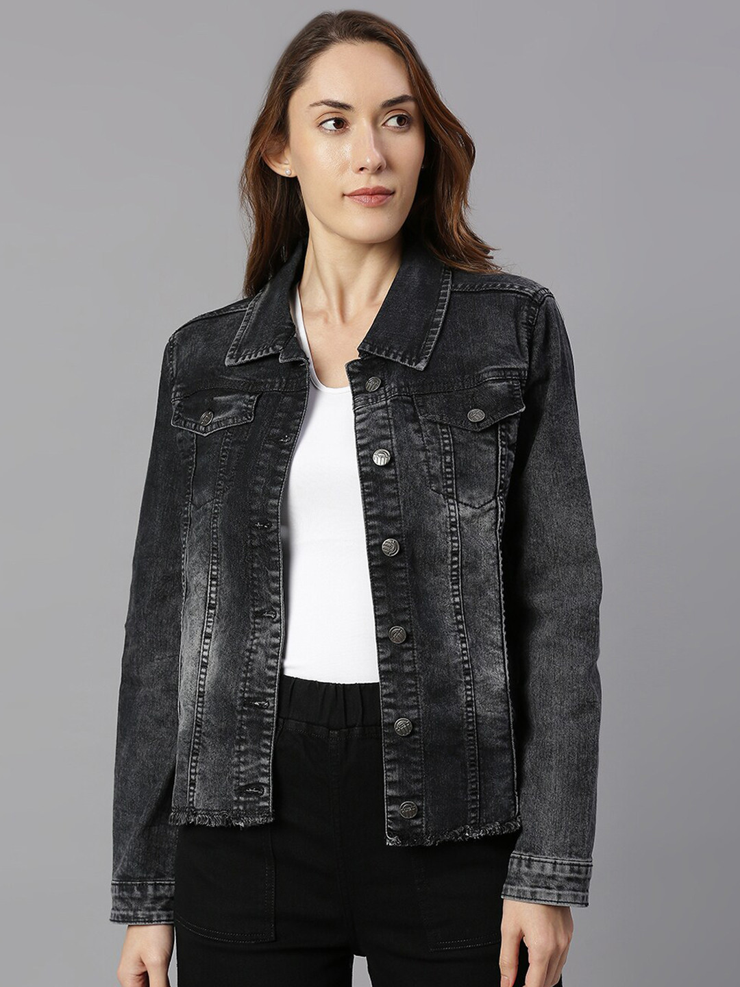 

High Star Washed Denim Jacket, Black