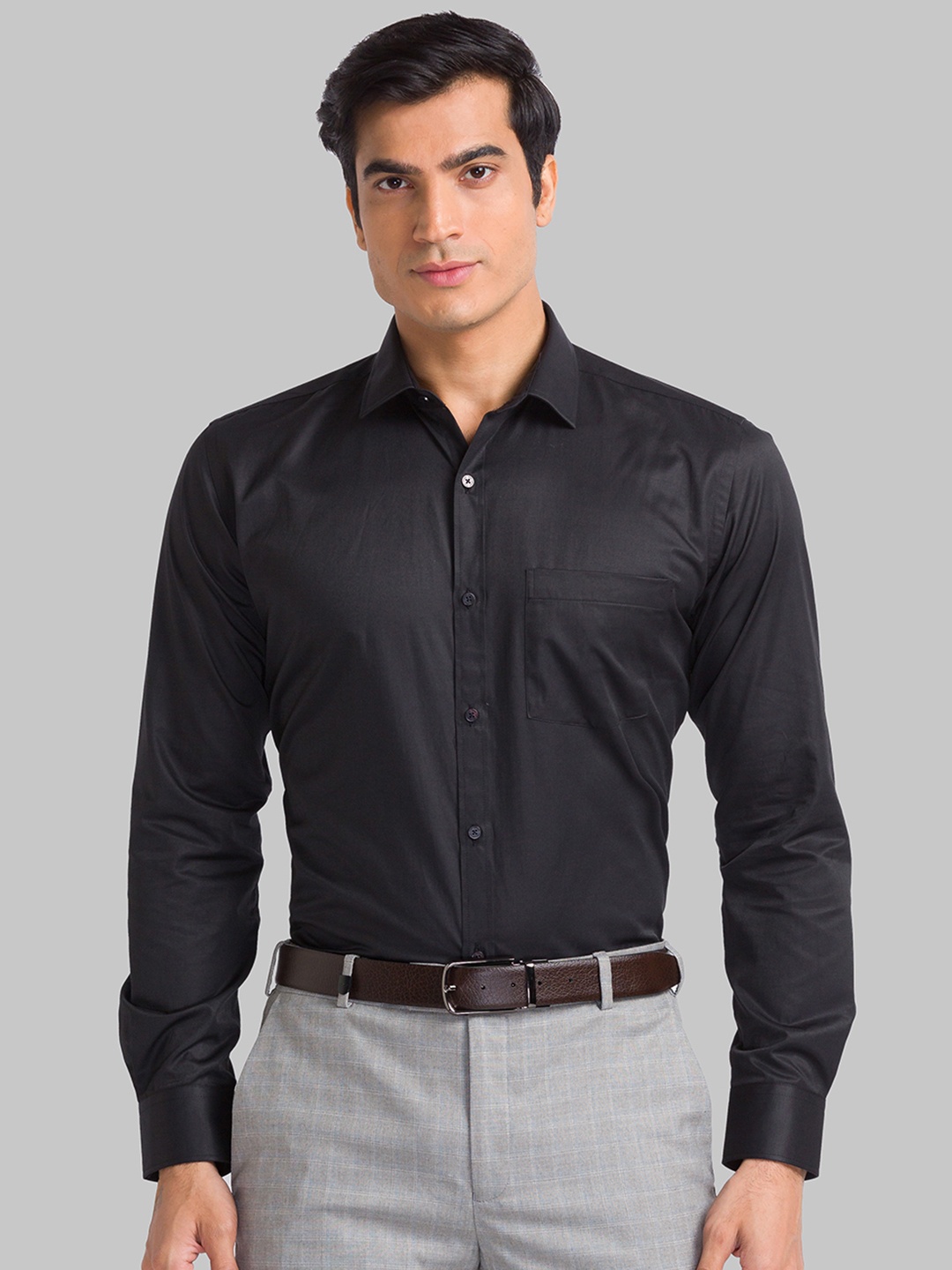 

Park Avenue Long Sleeves Slim Fit Formal Shirt, Black