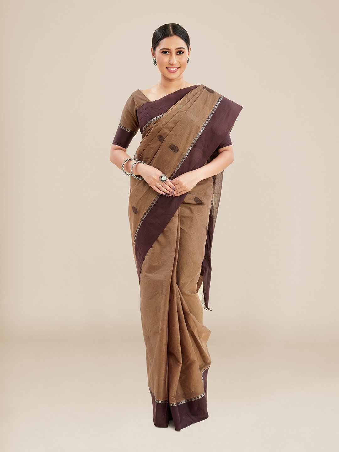 

Kalyan Silks Woven Design Banarasi Saree, Brown