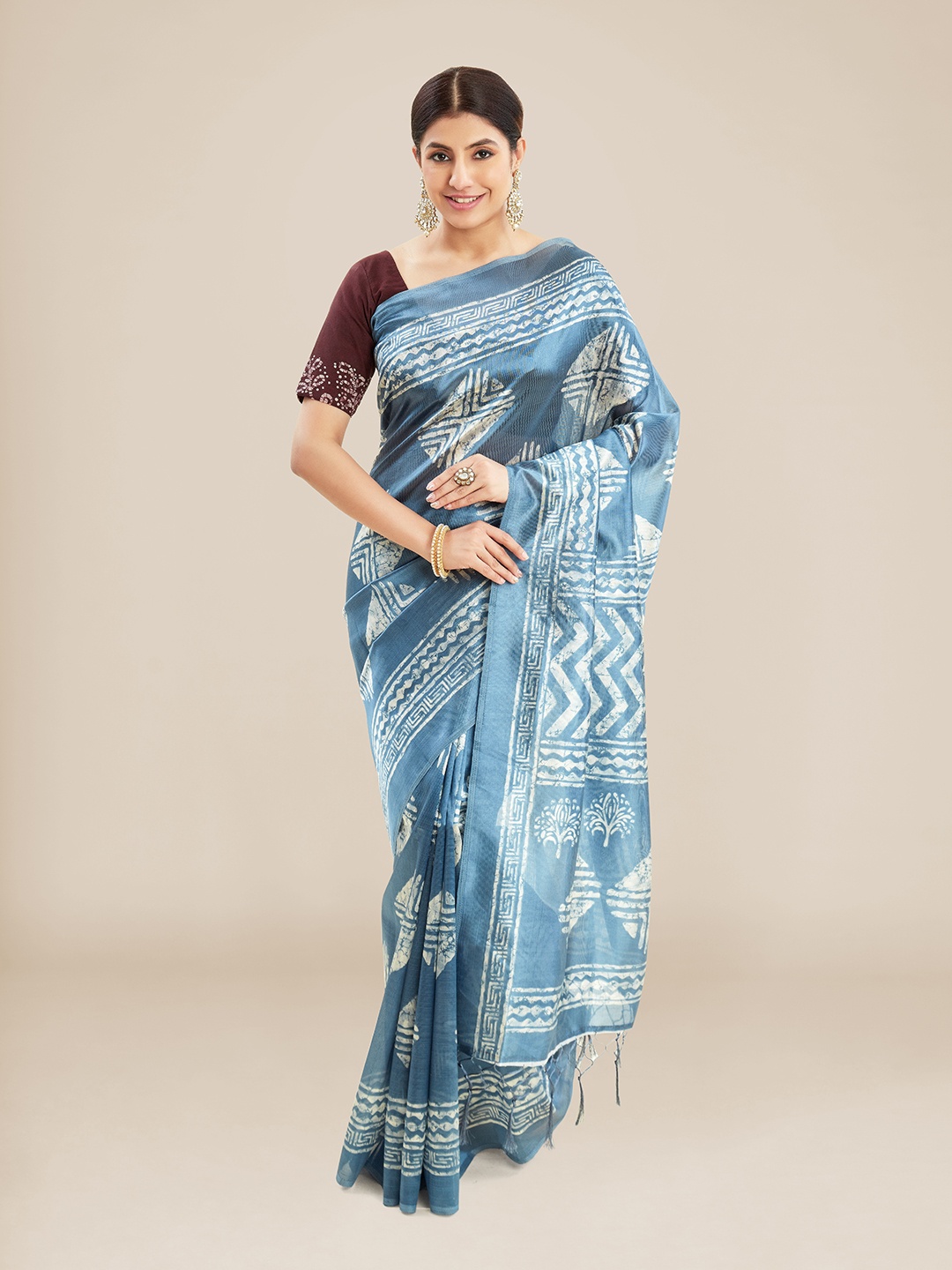 

Kalyan Silks Batik Banarasi Saree, Blue