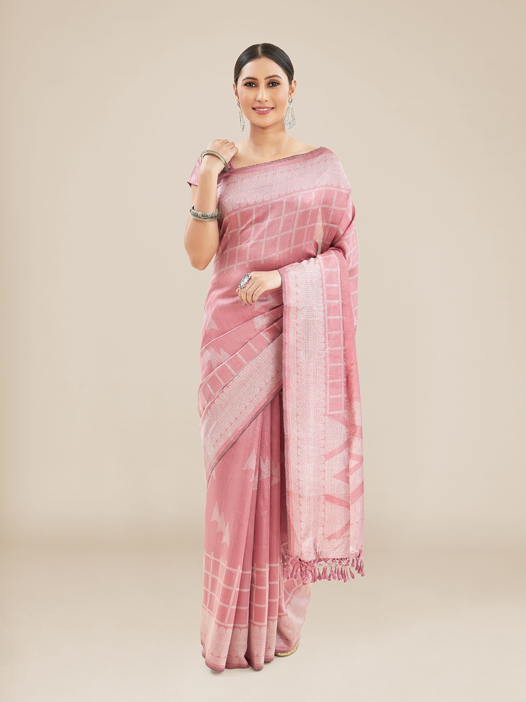 

Kalyan Silks Woven Design Zari Ilkat Saree, Black