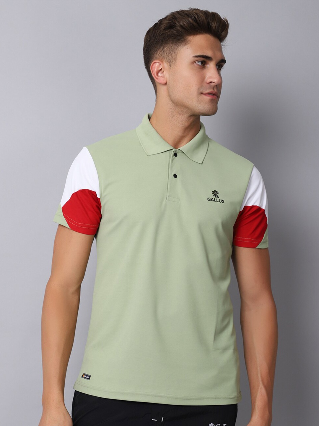 

Gallus Colourblocked Polo Collar Dri-FIT Training T-shirt, Green