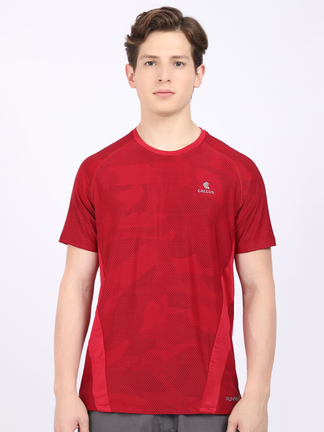 

Gallus Camo Printed Raglan Sleeve Dri-FIT Training T-shirt, Red