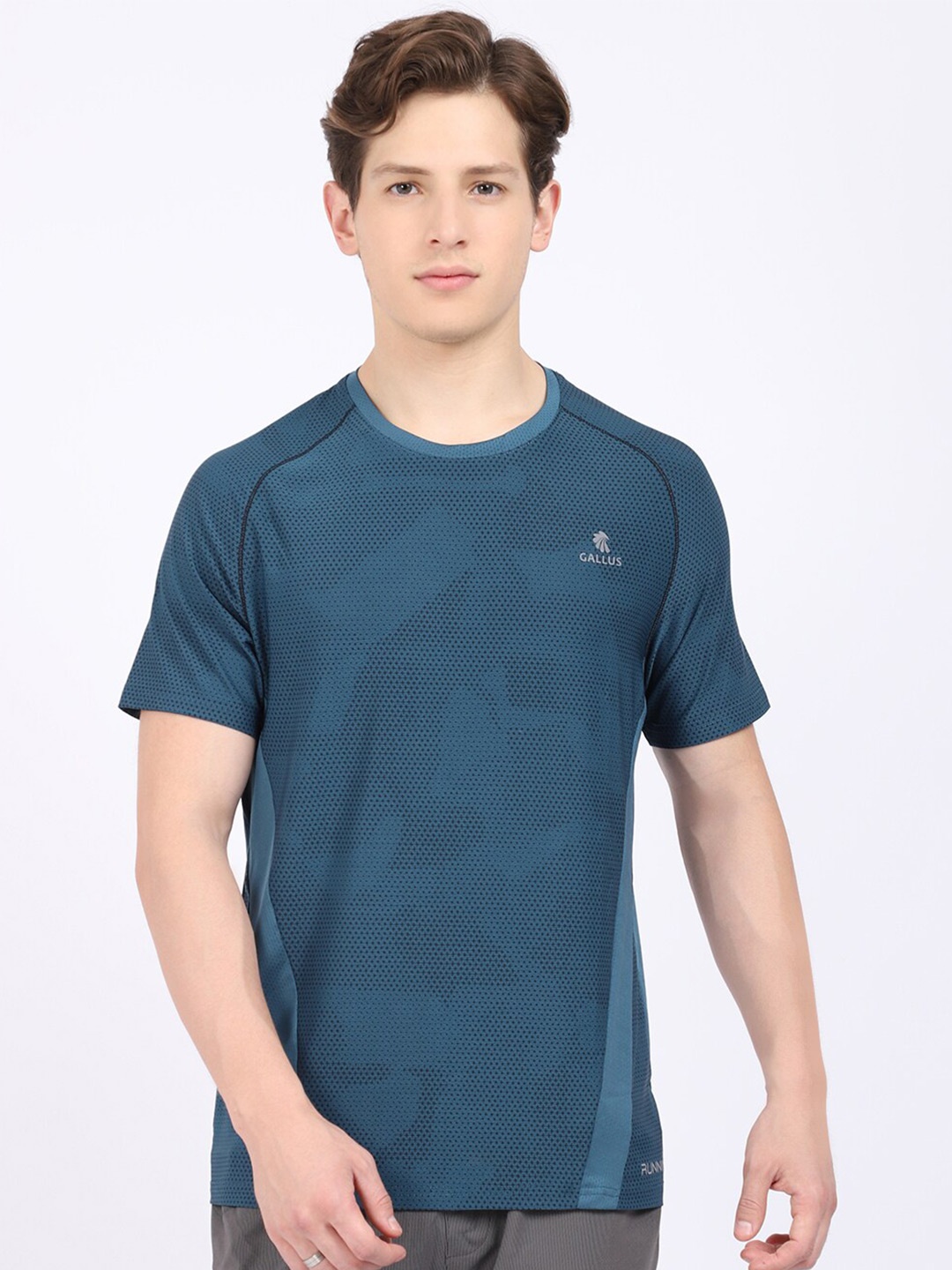 

Gallus Dri-Fit Technology Round Neck Training Or GymT-shirt, Teal