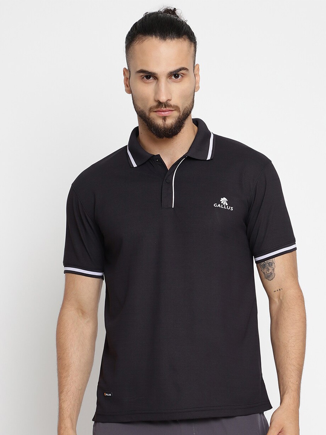 

Gallus Polo Collar Dri-FIT Training or Gym T-shirt, Black