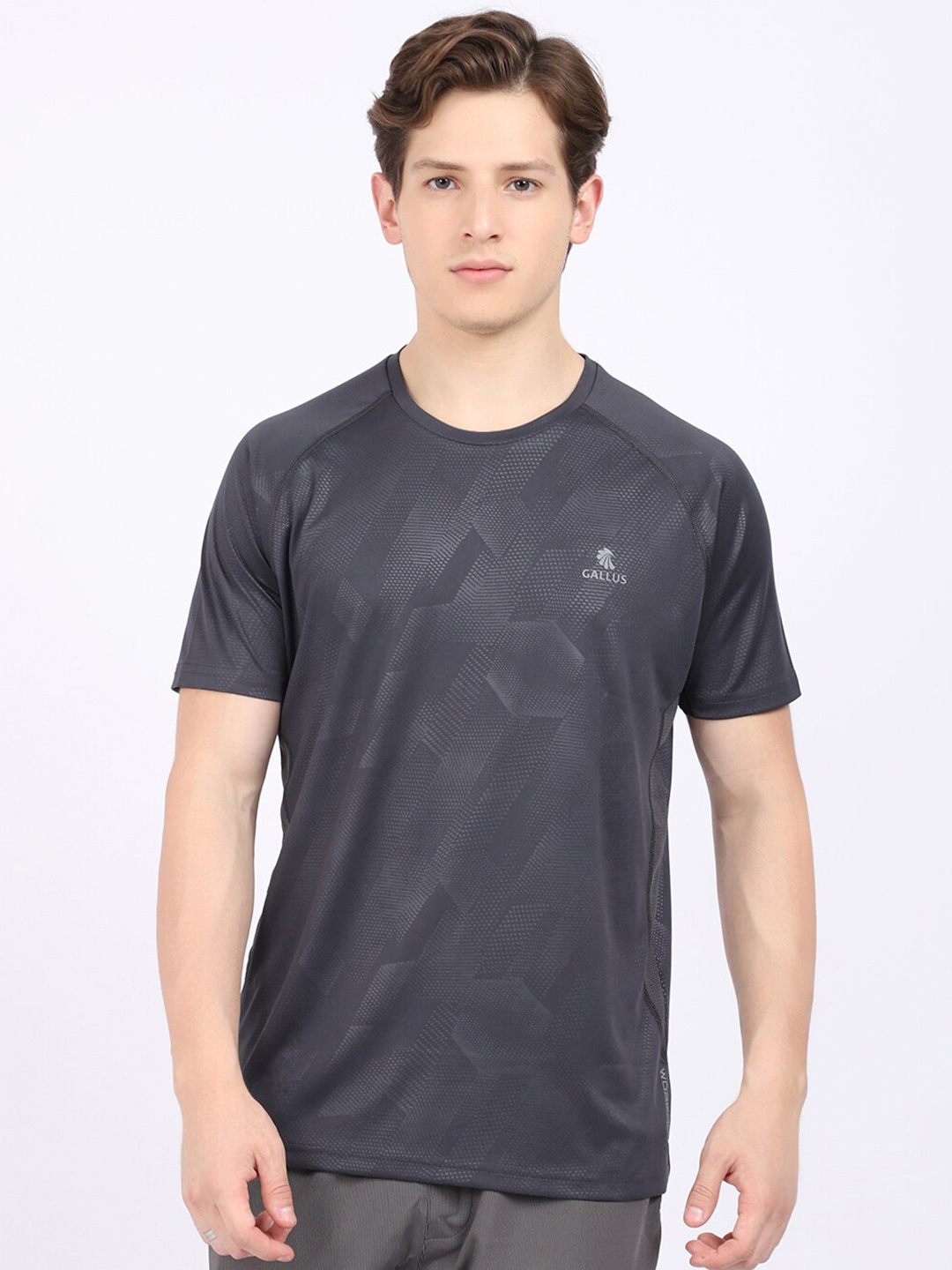

Gallus Dri-FIT Technology Round Neck Training Or Gym T-shirt, Grey