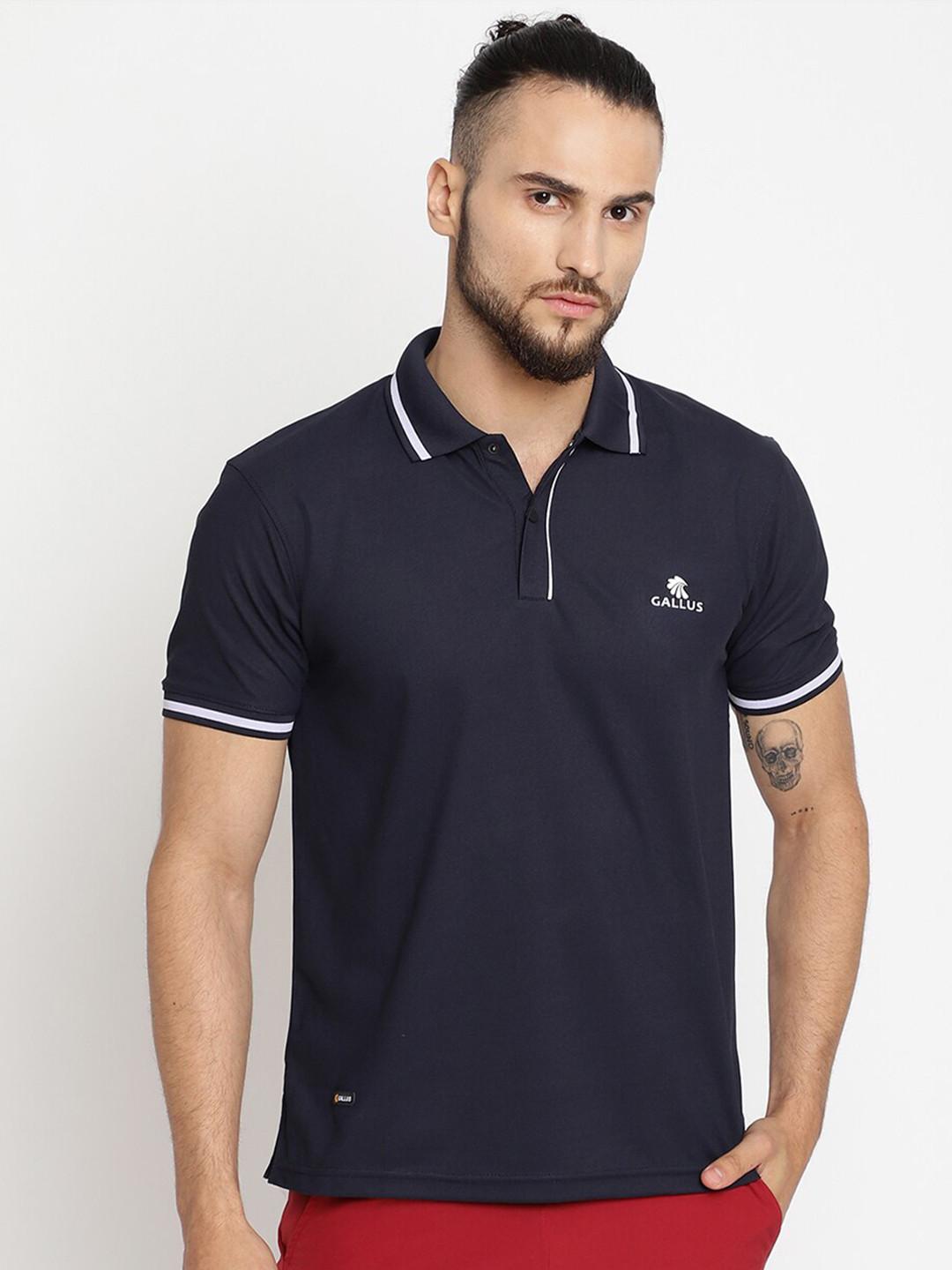 

Gallus Polo Collar Dri-FIT Training or Gym T-shirt, Navy blue