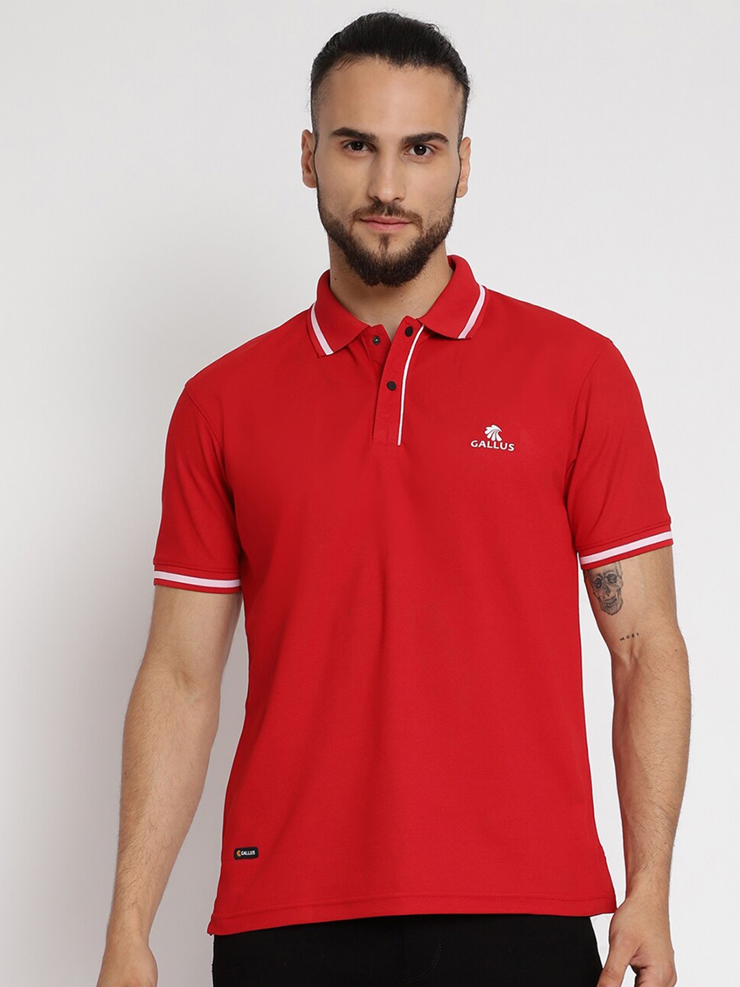 

Gallus Polo Collar Dri-FIT Training or Gym T-shirt, Red