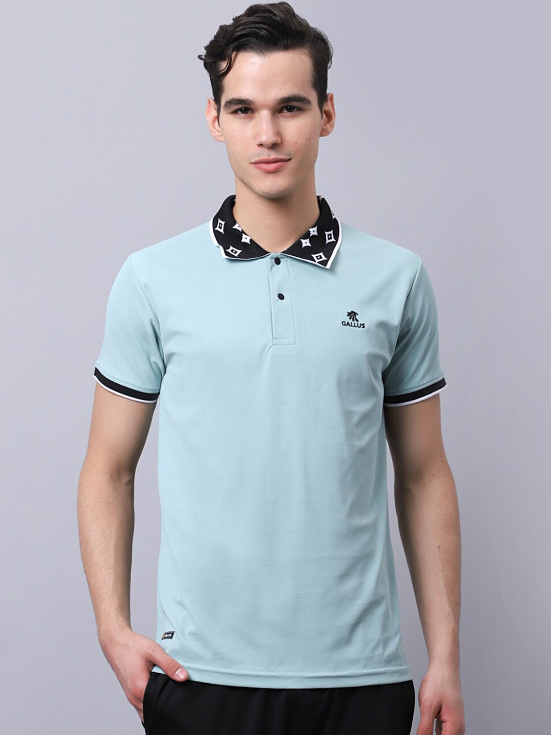 

Gallus Dri-Fit Technology Polo Collar Training Or Gym T-shirt, Sea green