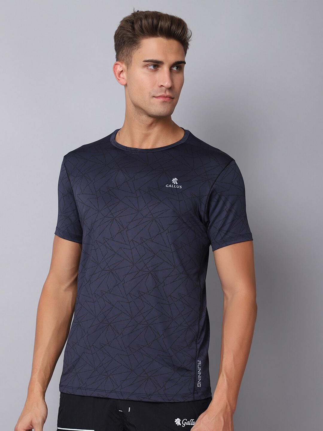 

Gallus Printed Dri-FIT Round Neck T-Shirt, Navy blue