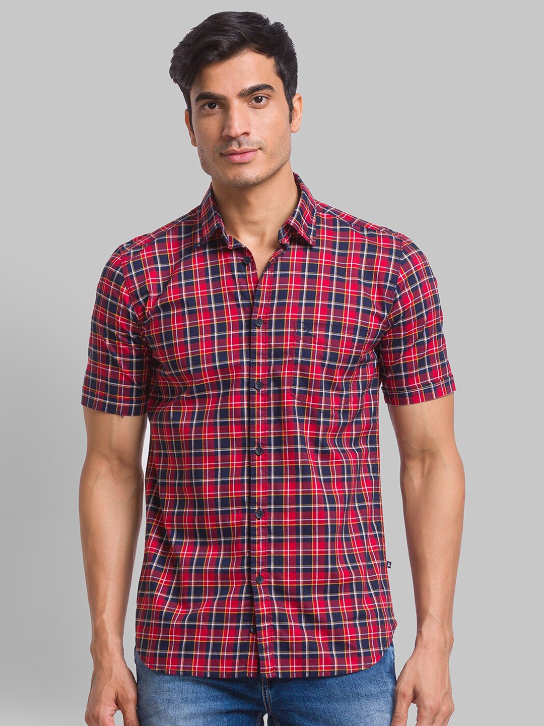 

Parx Slim Fit Tartan Checks Cotton Casual Shirt, Multi