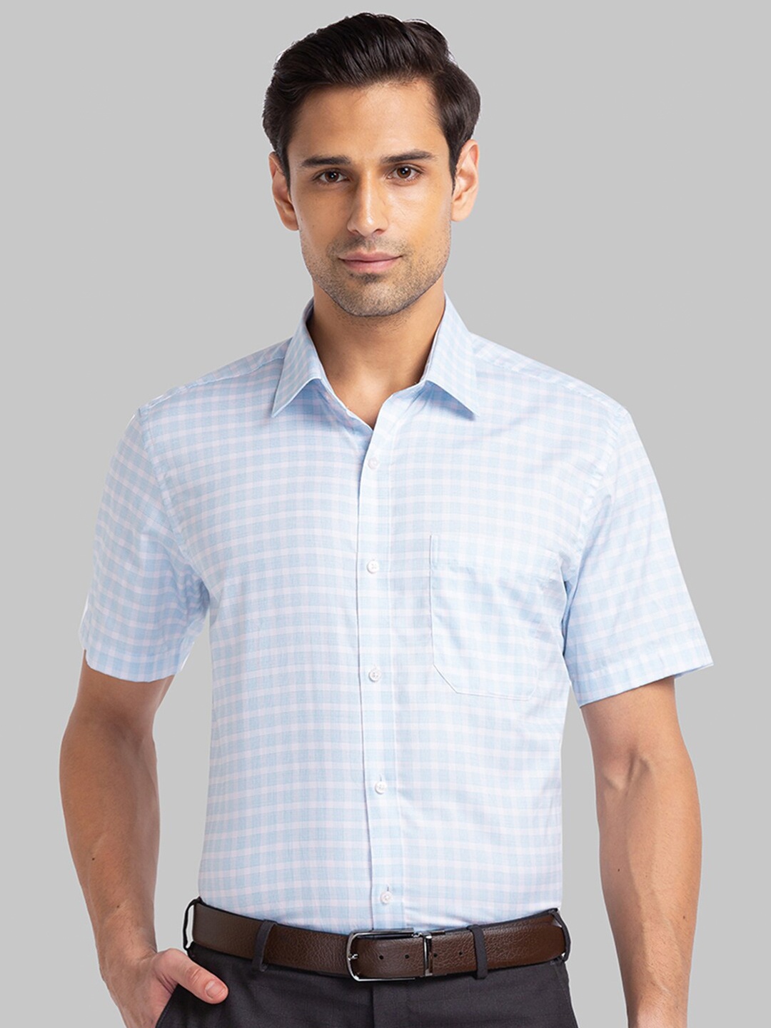 

Raymond Checked Cotton Formal Shirt, Blue