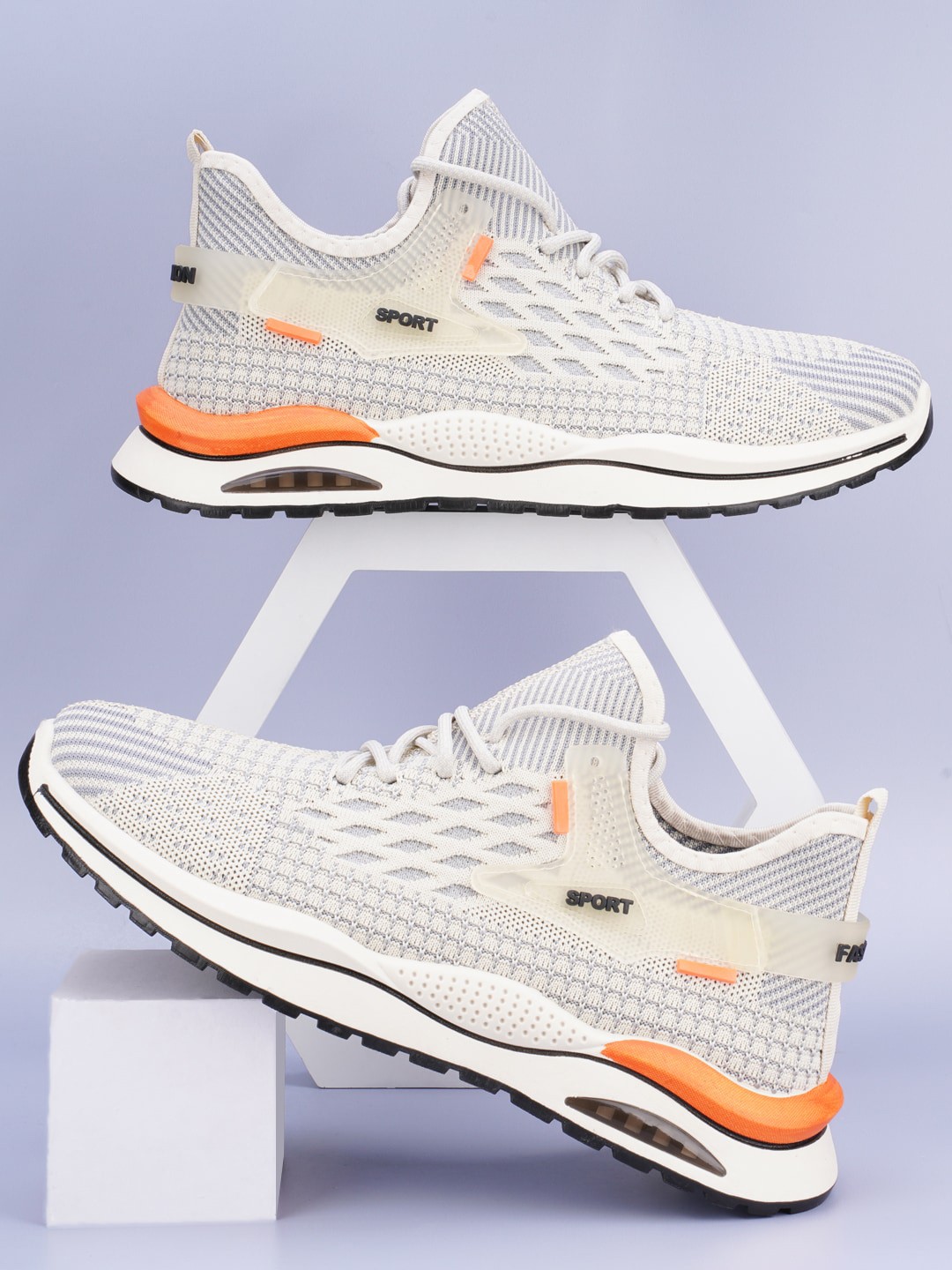 

Atom Men Woven Design Sneakers, Beige