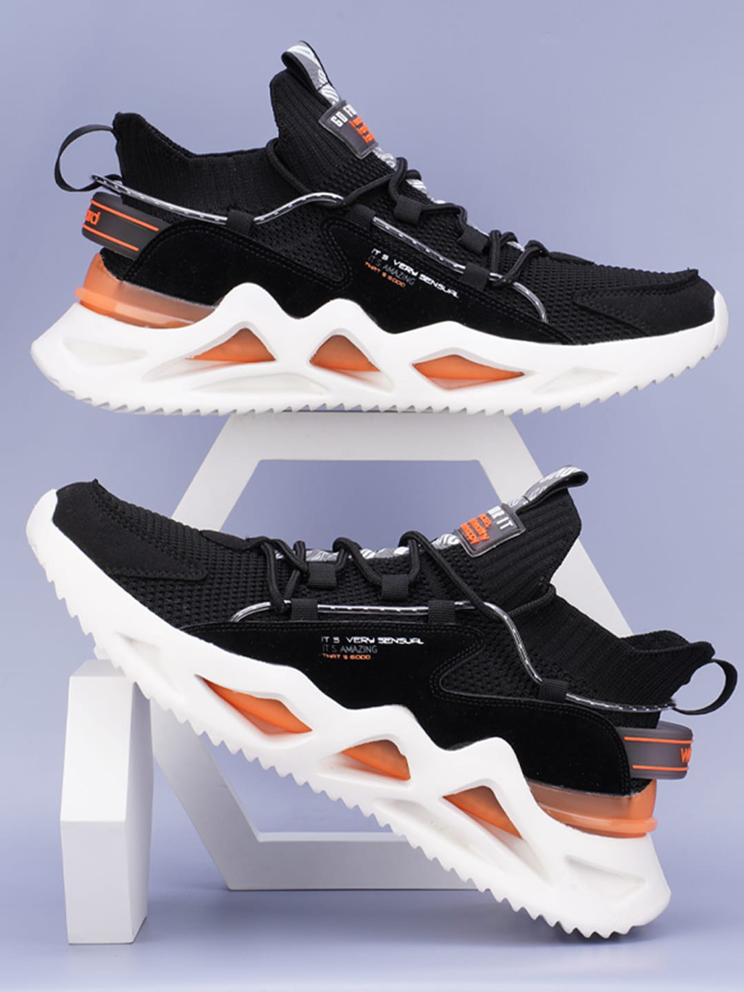 

Atom Men Woven Design Sneakers, Black