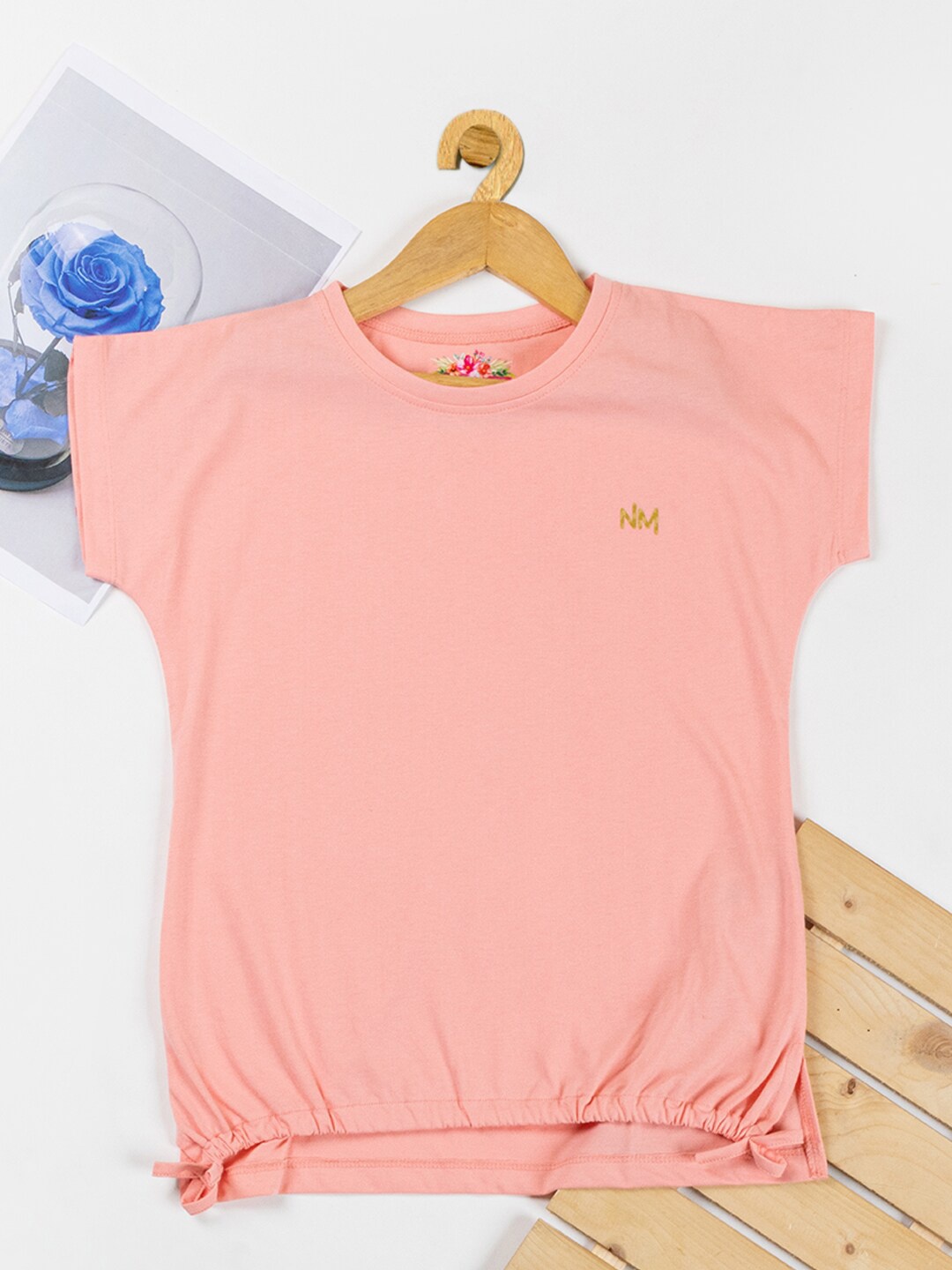 

Nins Moda Extended Sleeves Cotton Top, Peach