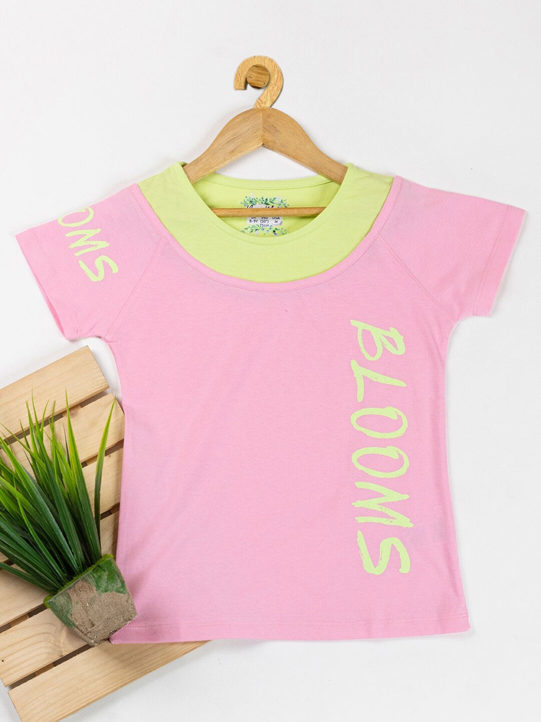 

Nins Moda Typography Printed Round Neck Cotton T-shirt, Pink