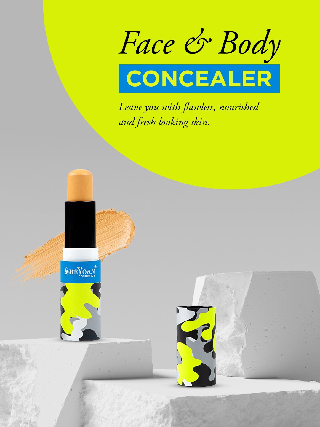 

SHRYOAN Long Lasting Face & Body Concealer SPF 20 - 6.5 gm - Ivory 01, Beige