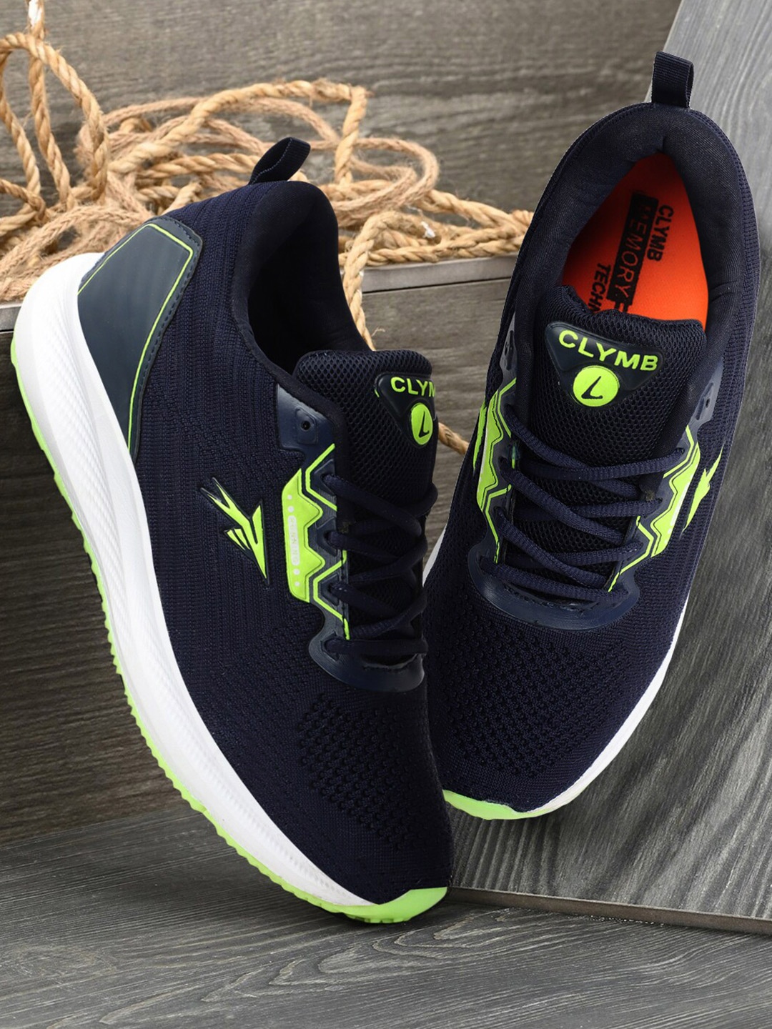 

CLYMB Men Non-Marking Running Sports Shoes, Navy blue