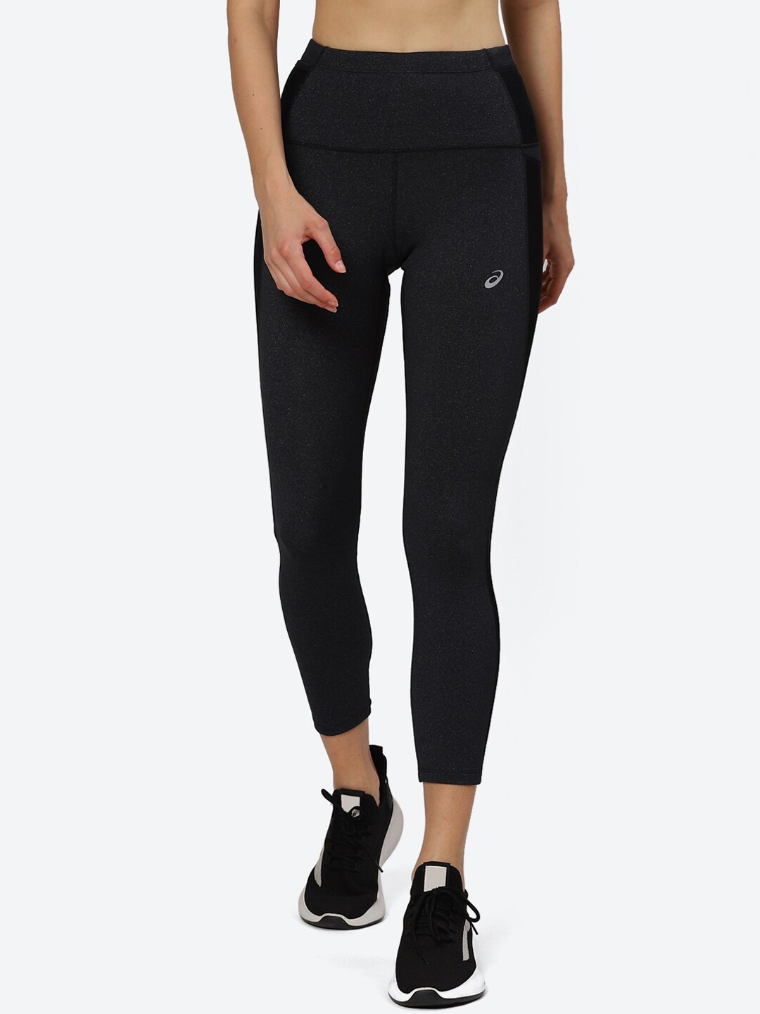 

ASICS Women Brand Logo Printed Distance Supply 7/8 Sports Tights, Black