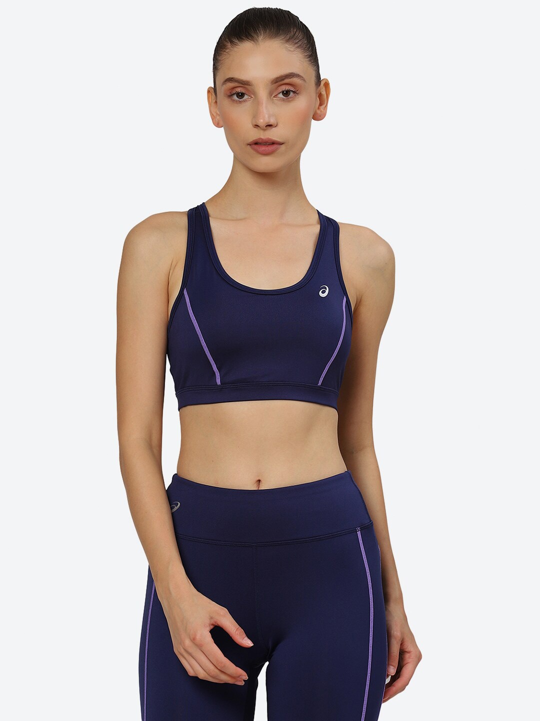 

ASICS TRAINING CORE Brand Logo Printed Workout Bra, Blue