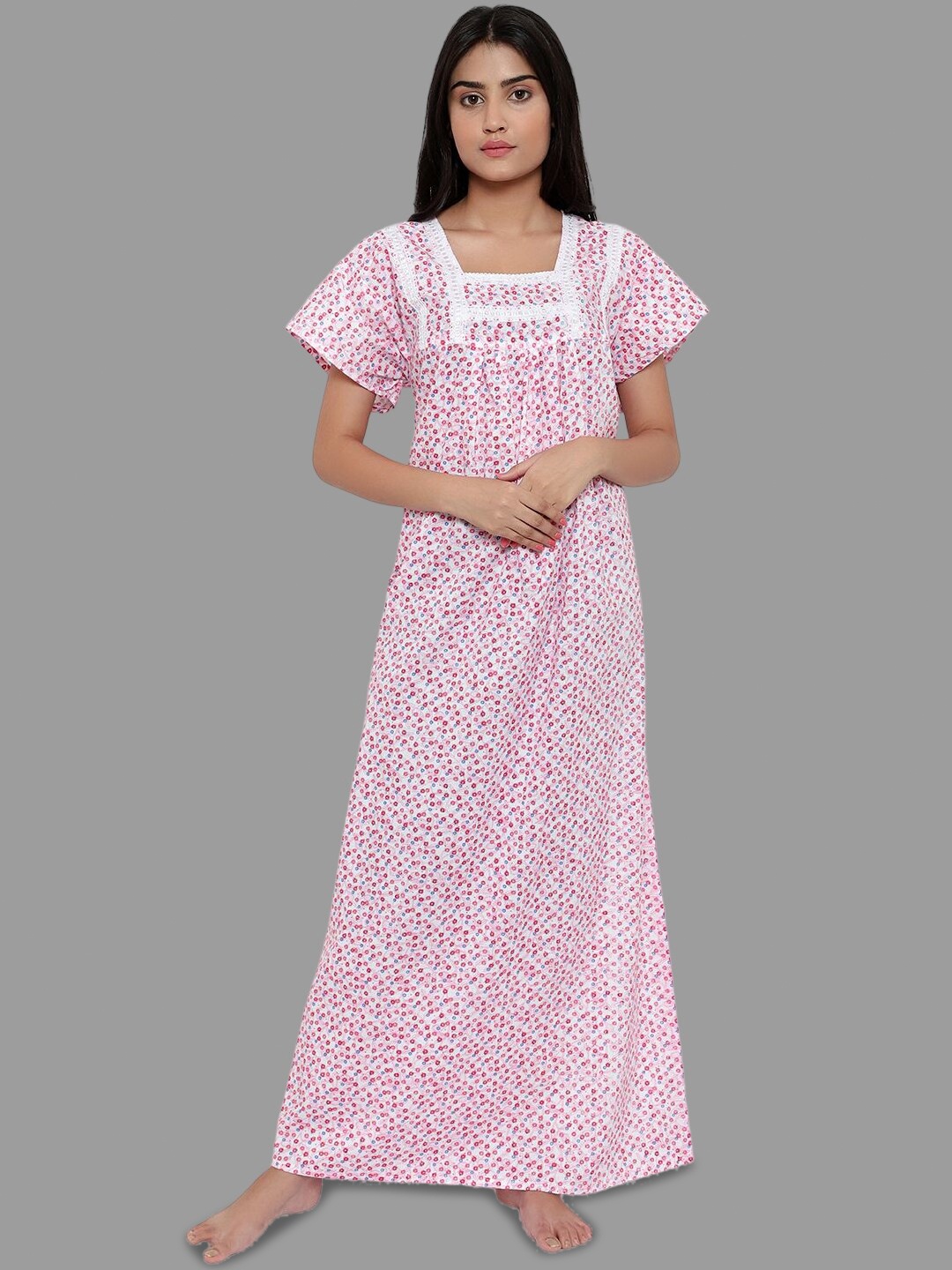 

PALIVAL Maroon Printed Maxi Nightdress