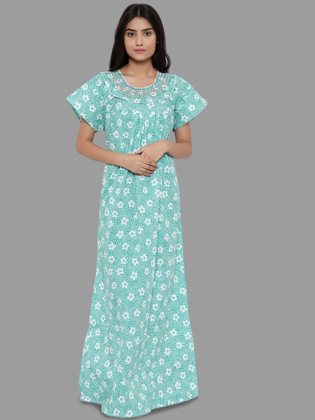 

PALIVAL Green Printed Maxi Nightdress