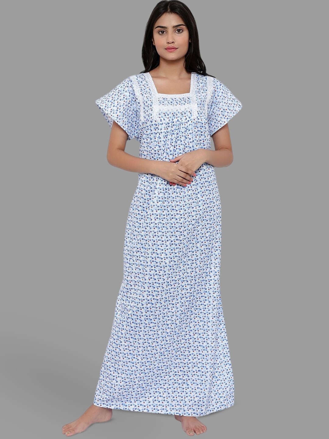 

PALIVAL Blue Printed Maxi Nightdress
