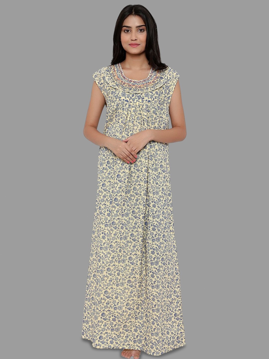 

PALIVAL Blue Printed Maxi Nightdress