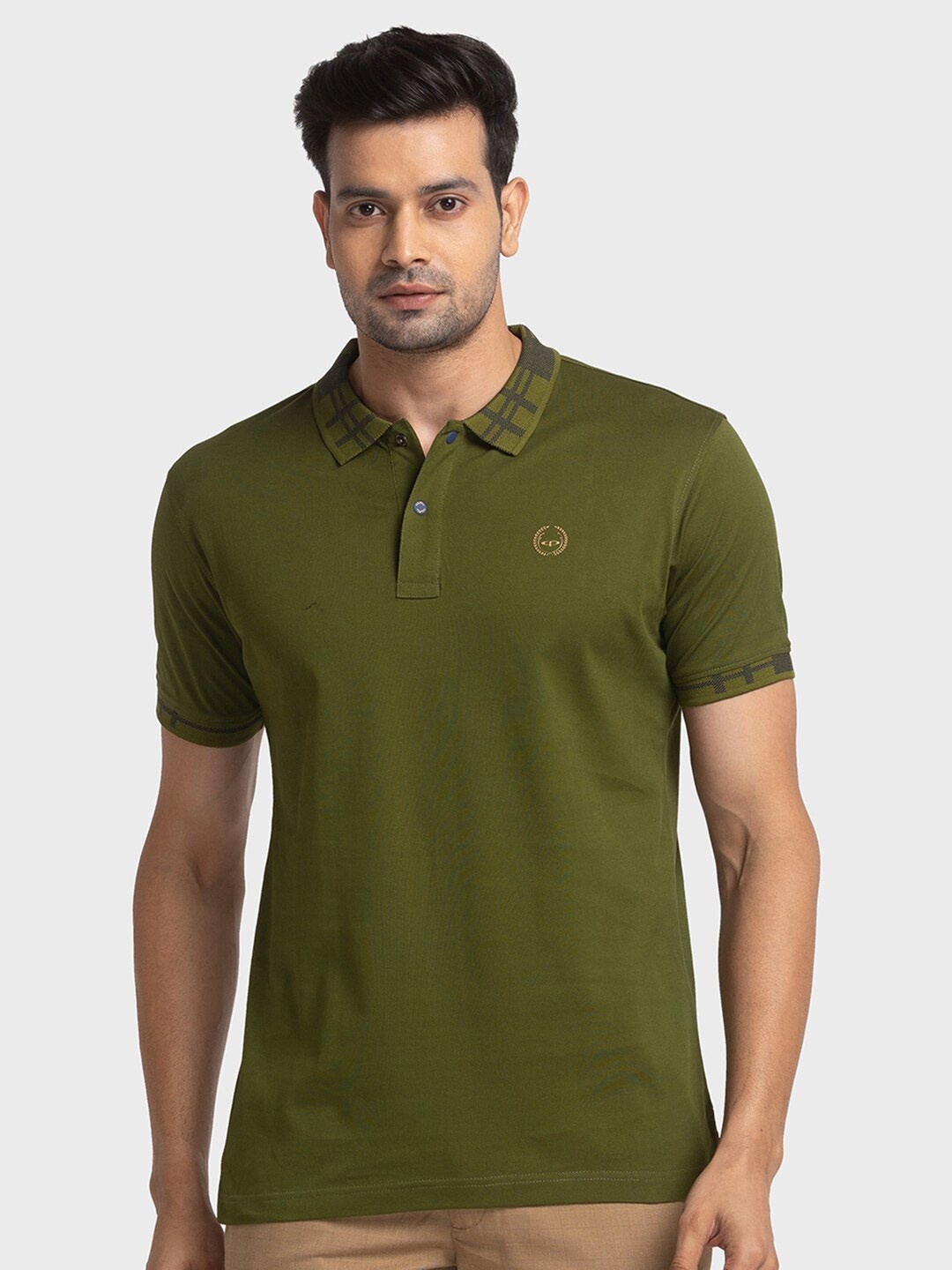 

ColorPlus Polo Collar Organic Cotton Slim Fit T-shirt, Green