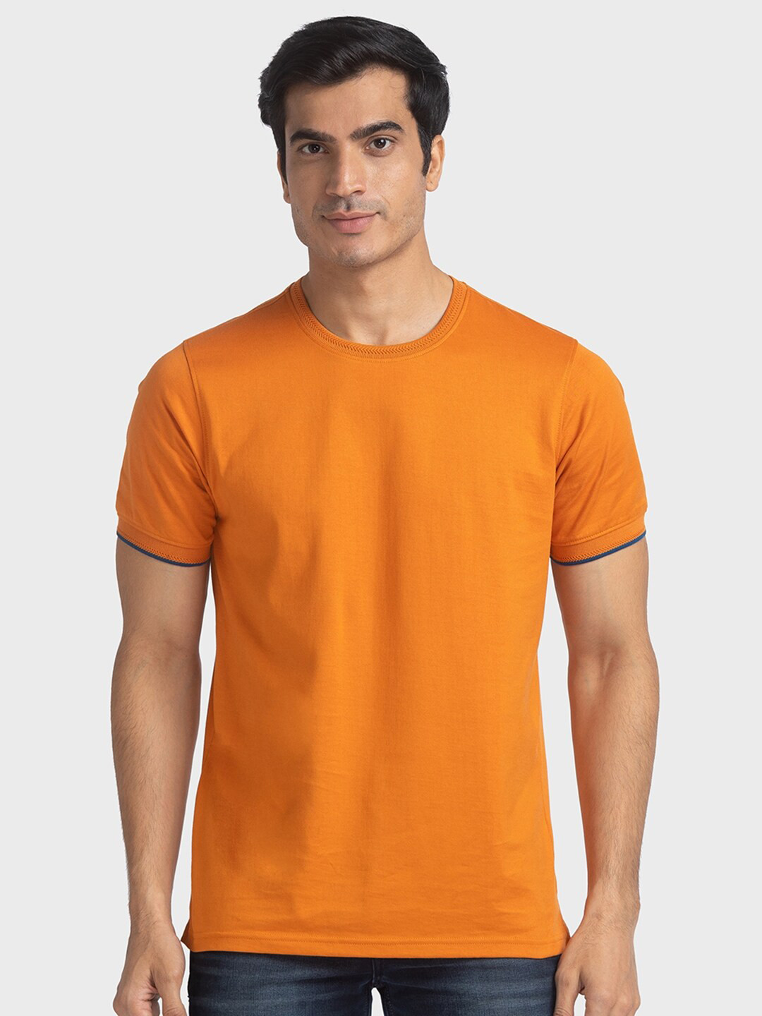 

ColorPlus Round Neck Organic Cotton Slim Fit T-shirt, Orange