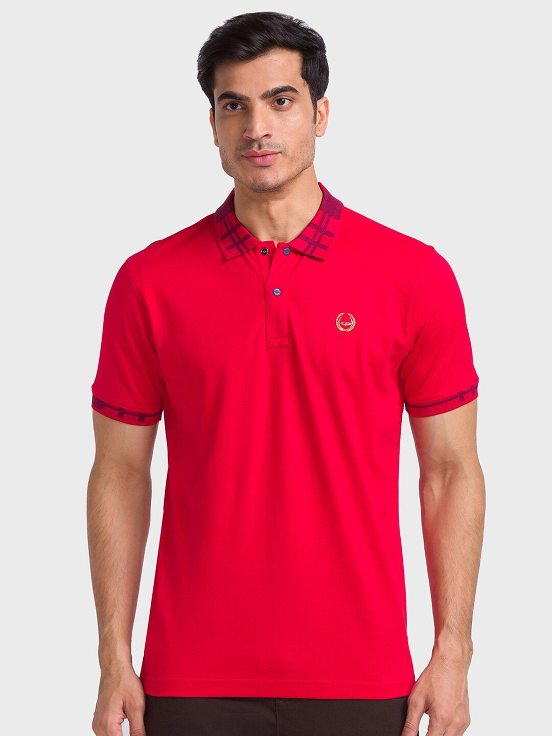 

ColorPlus Polo Collar Pure Cotton Slim Fit T-shirt, Red