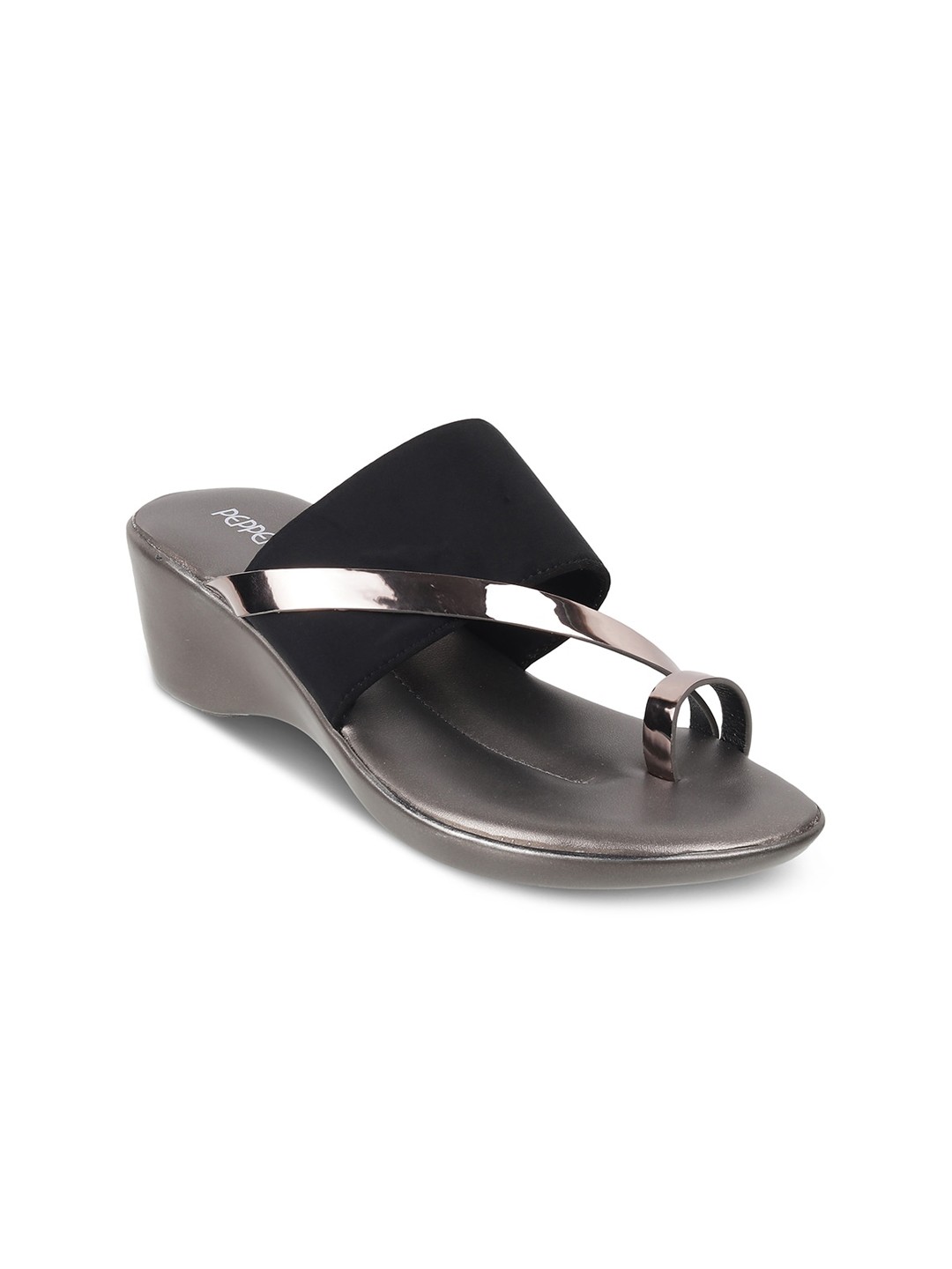 

PEPPER Open One Toe Comfort Heels, Black