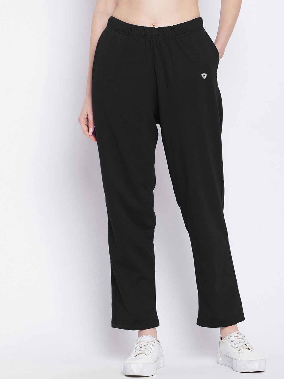 

FRENCH FLEXIOUS Women Dry Fit Regular Sports Track Pants, Black