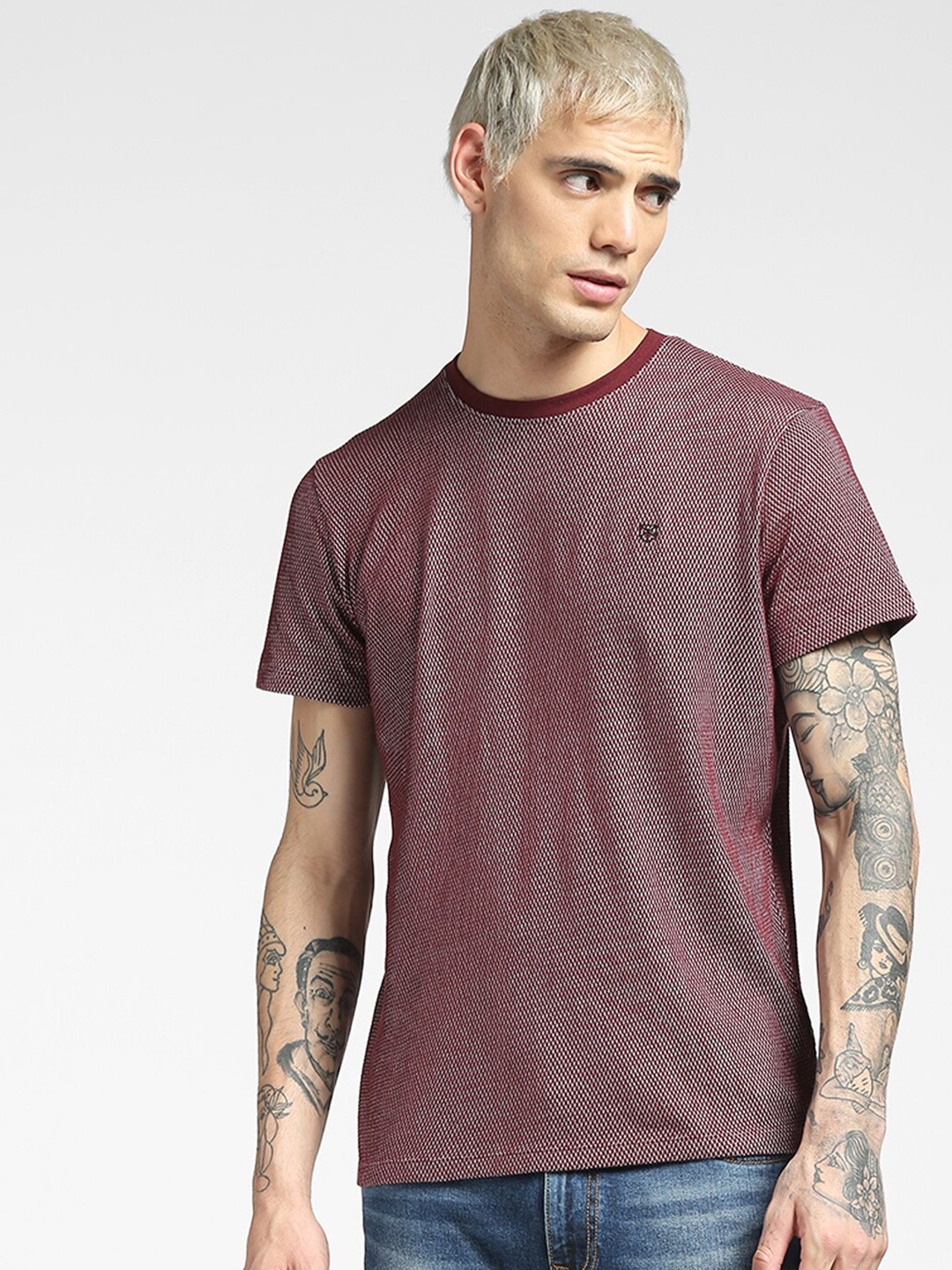 

Jack & Jones Slim Fit Cotton Casual T-shirt, Maroon