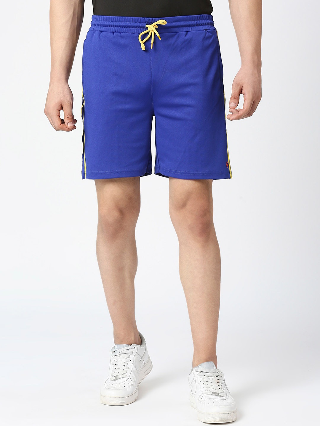 

FiTZ Men Mid Rise Slim Fit Knitted Sports Shorts, Blue