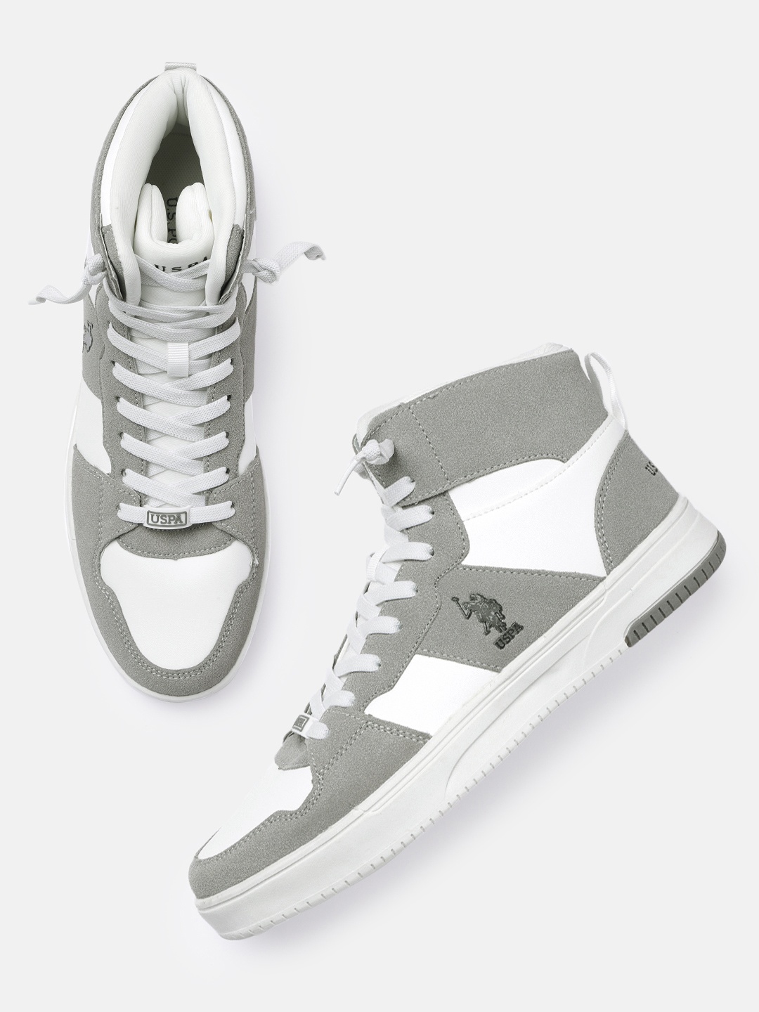 

U.S. Polo Assn. Men Colourblocked Thomas Sneakers, Grey