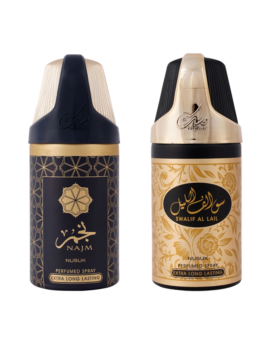 

NUSUK Set Of 2 Long Lasting Deodorants 250 ml Each - Najm & Swalif Al Lail, Black