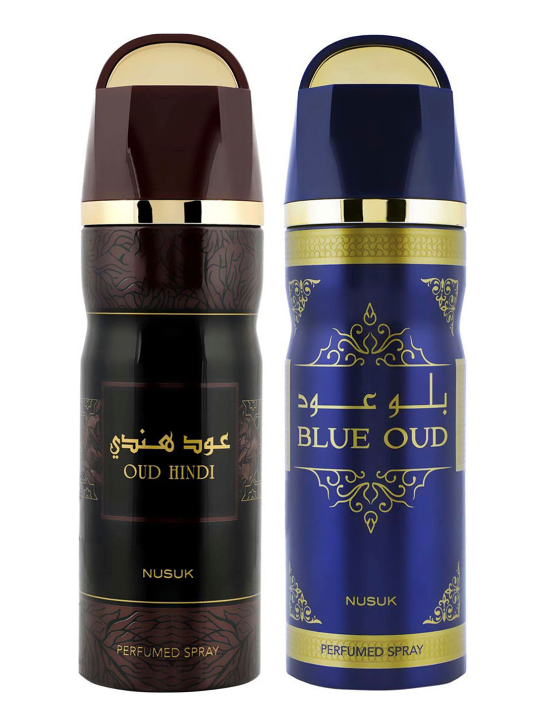 

NUSUK Men Set Of 2 Long Lasting Deodorants 200 ml Each - Oud Hindi & Blue Oud