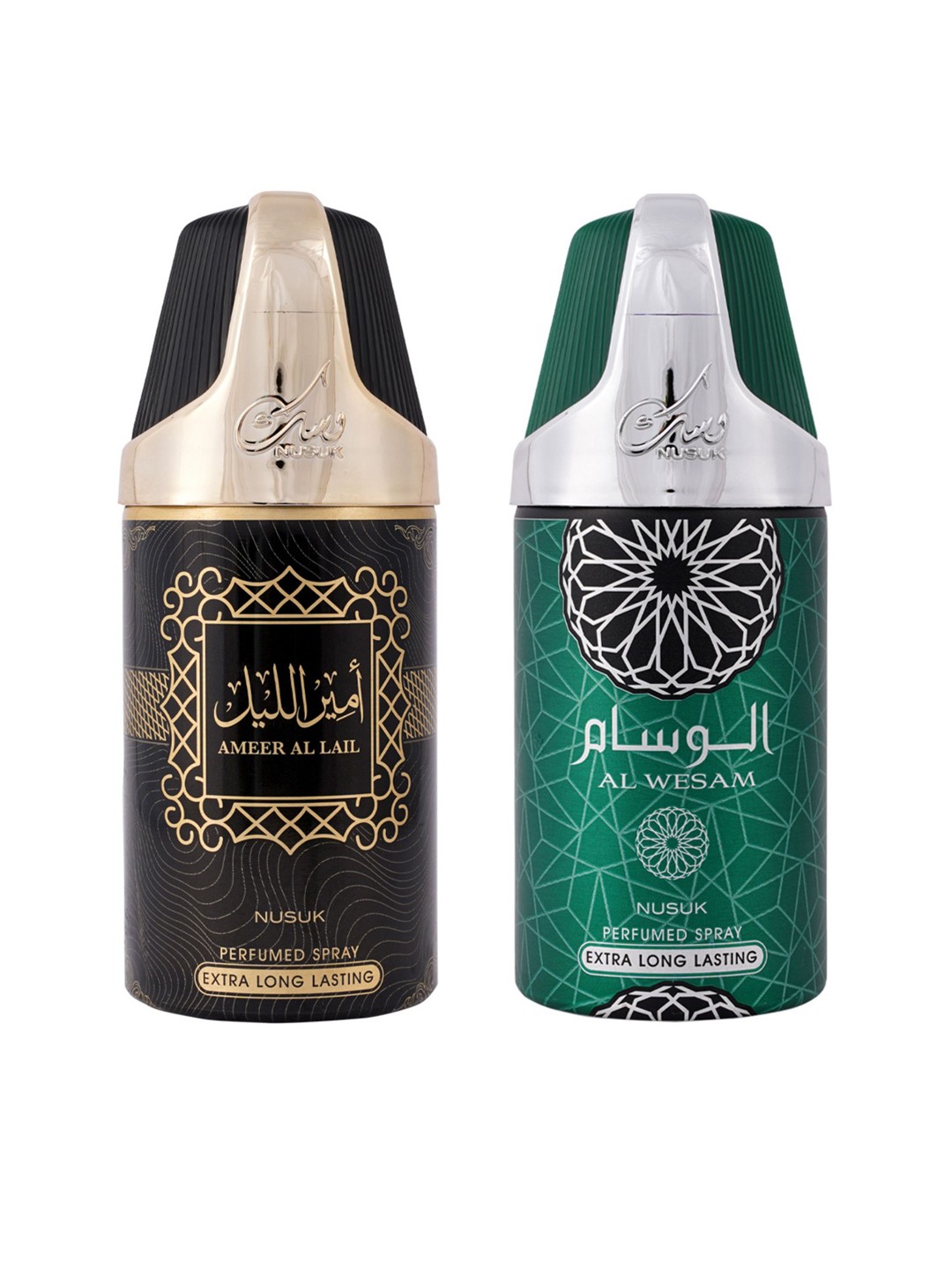

NUSUK Set of 2 Long Lasting Deodorants 250 ml each - Ameer Al Lail & Al Wesam, Green